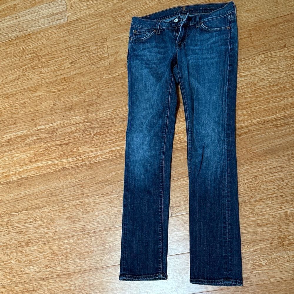 7 For All Mankind Dark Blue Straight Leg Jeans 26